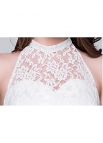 Fabulous Lace & Chiffon High-Collar Neckline A-Line Evening / Bridesmaid Dress