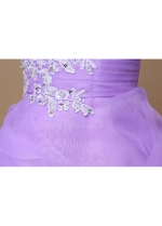 Lovely Organza & Satin Jewel Neckline Ball Gown Flower Girl Dresses With Beaded Lace Appliques