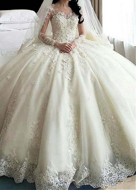 Amazing Tulle & Organza Jewel Neckline Ball Gown Wedding Dress With Lace Appliques & 3D Flowers & Beadings