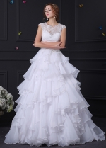 Amazing Lace & Organza Satin A-line Wedding Dress
