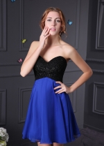 Two Tone Chiffon Sweetheart Neckline A-Line Cocktail Dresses