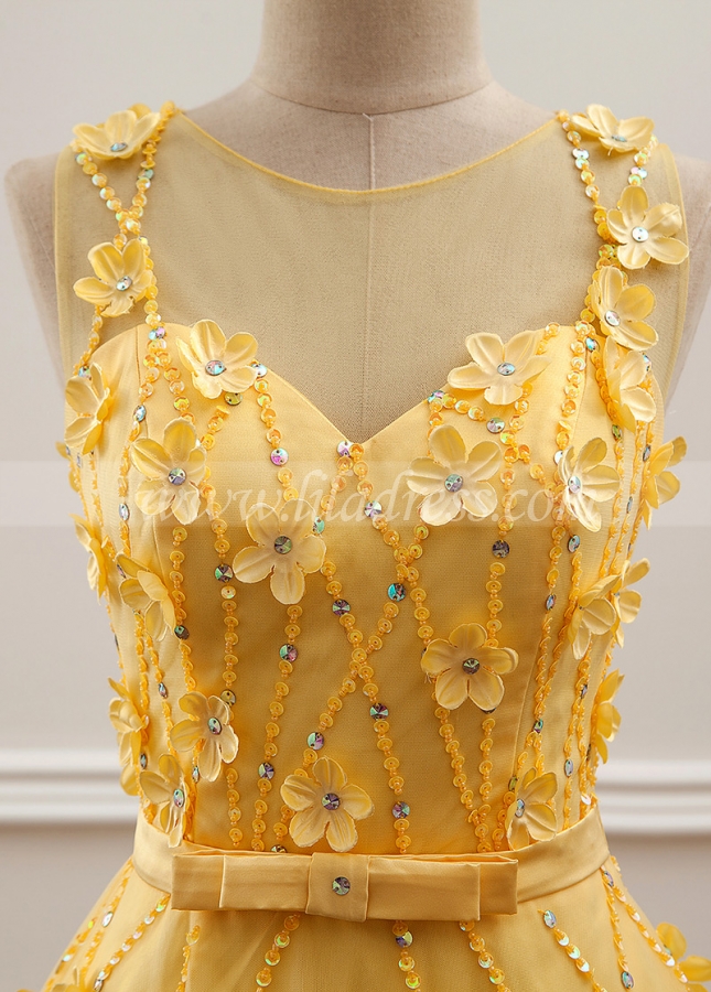 Gorgeous Tulle Jewel Neckline A-Line Prom / Sweet 16 Dress