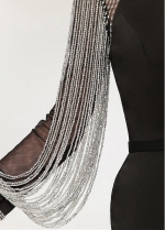 Charming Four Way Spandex Bateau Neckline Long Sleeves Sheath /Column Evening Dress With Beadings