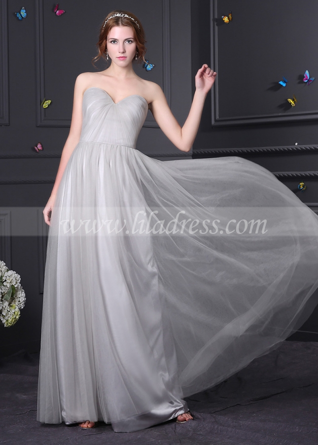 Elegant Tulle Sweetheart Neckline A-line Bridesmaid Dress