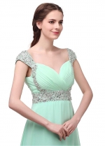 Stunning Chiffon Sweetheart neck Neckline A-line Prom Dresses With Beadings