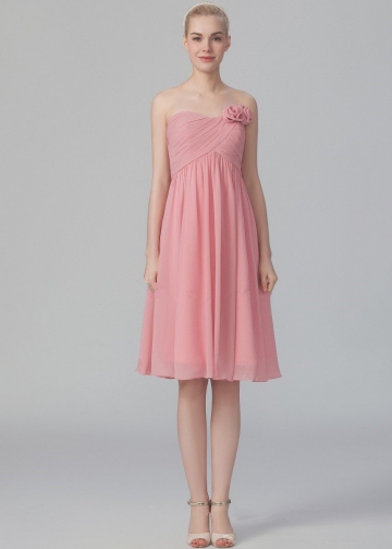 A-line Strapless Empire Waist Summer Wedding Guests Dresses for Bridesmaid