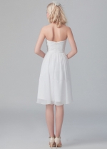 Pleat Sweetheart Chiffon Little White Dresses for Party