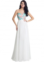 Alluring Chiffon Sweetheart Neckline A-line Prom Dresses With Lace Appliques