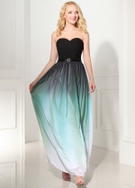 Fashionable Gradient Chiffon Sweetheart Neckline A-Line Prom Dresses