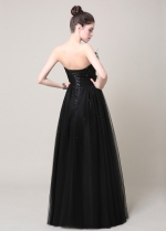 Elegant Tulle & Satin Sweetheart Neckline A-Line Formal Dresses