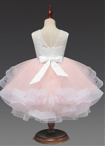 Exquisite Tulle & Lace Jewel Neckline A-line Flower Girl Dresses