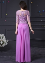 Elegant Chiffon and Tulle Bateau Neckline A-Line Prom Dresses
