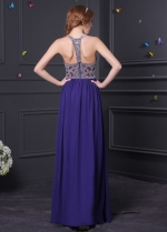 Charming Chiffon & Tulle Halter Neckline A-Line Prom Dresses
