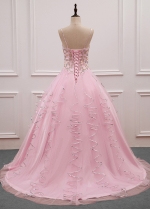 Stunning Tulle Spaghetti Straps Neckline Ball Gown Quinceanera Dress With Embroidery & Beadings