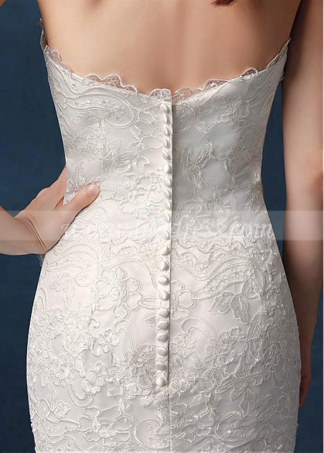 Amazing Tulle Sweetheart Neckline Natural Waistline Mermaid Wedding Dress With Lace Appliques