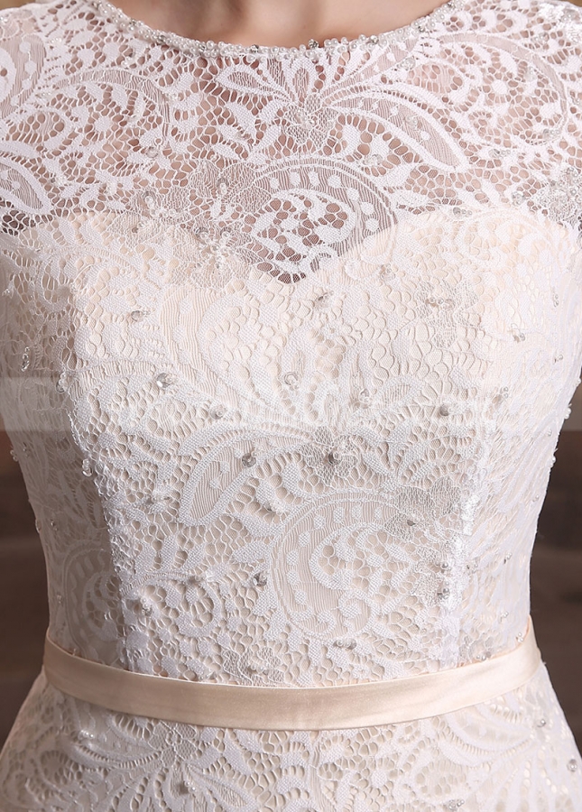 Gorgeous Lace Scoop Neckline Mermaid Wedding Dresses