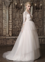 Gorgeous Lace & Tulle V-neck Neckline Ball Gown Wedding Dresses