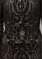 Newest Sequin Lace Off-the-shoulder Neckline Long Sleeves Sheath/Column Evening Dress