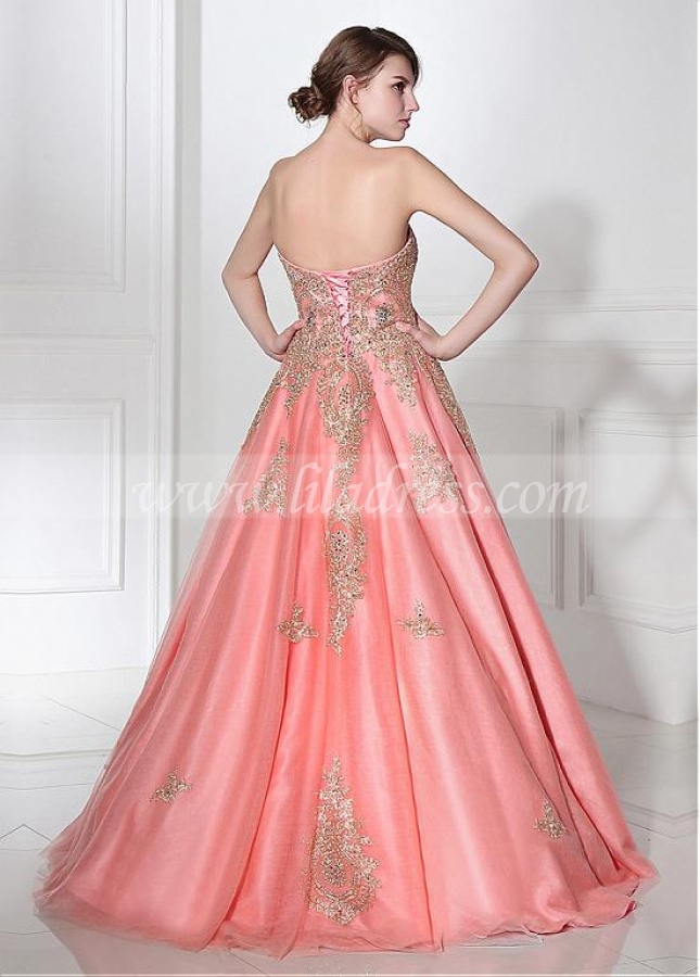 Fabulous Tulle Sweetheart Neckline A-line Evening Dresses With Lace Appliques