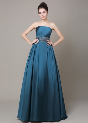 Exquisite Taffeta Strapless Neckline A-Line Formal Dresses