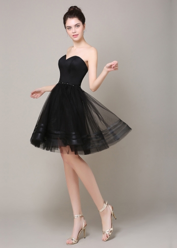Lovely Tulle Sweetheart Neckline Knee-length A-line Bridesmaid / Cocktail Dress