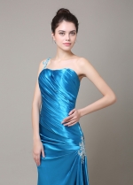 Alluring Stretch Charmeuse One Shoulder Neckline Mermaid Prom Dresses
