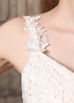 Elegant Tulle Spaghetti Straps Neckline Lace Appliques Mermaid Wedding Dresses
