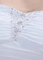 Graceful Chiffon Strapless Neckline Sheath Wedding Dresses With Detachable Shawl
