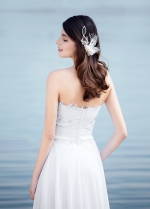 Fabulous Chiffon Sweetheart Neckline A-line Wedding Dresses With Beaded Lace Appliques