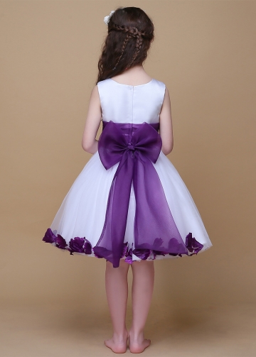 NEW Flower Girl Bridesmaids Summer Purple Elegant Organza Satin Toddler Girl #14 