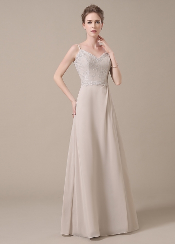 Stunning Chiffon Spaghetti Straps Neckline Full-length A-line Bridesmaid Dresses