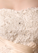 Chic Tulle Strapless Neckline Floral A-line Wedding Dresses