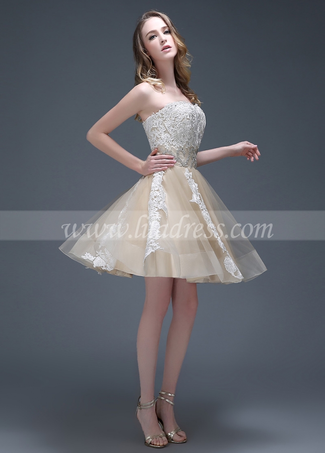 Wonderful Tulle Sweetheart Neckline Short A-line Homecoming Dresses