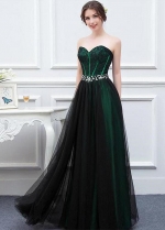 Beautiful Tulle Sweetheart Neckline A-line Evening Dresses With Beadings