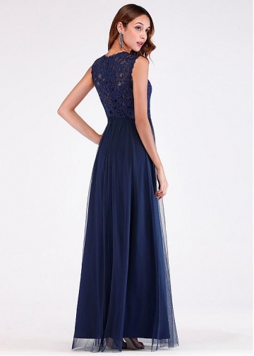 Fantastic Lace & Tulle V-neck Neckline Floor-length A-line Evening Dress
