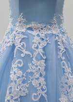 Marvelous Satin & Tulle Off-the-shoulder Neckline A-line Evening Dresses With Beaded Lace Appliques