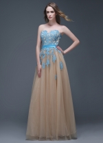 Amazing Tulle & Organza Sweetheart Neckline Full-length A-line Prom Dresses