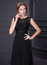 Elegant Lace & Chiffon Bateau Neckline A-line Bridesmaid Dress