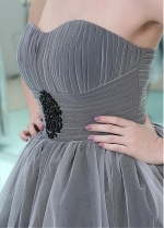 Charming Tulle Sweetheart Neckline Hi-lo Length A-line Prom Dresses With Beadings