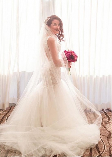 Charming Tulle & Lace Sweetheart Neckline Mermaid Wedding Dresses With Lace Appliques