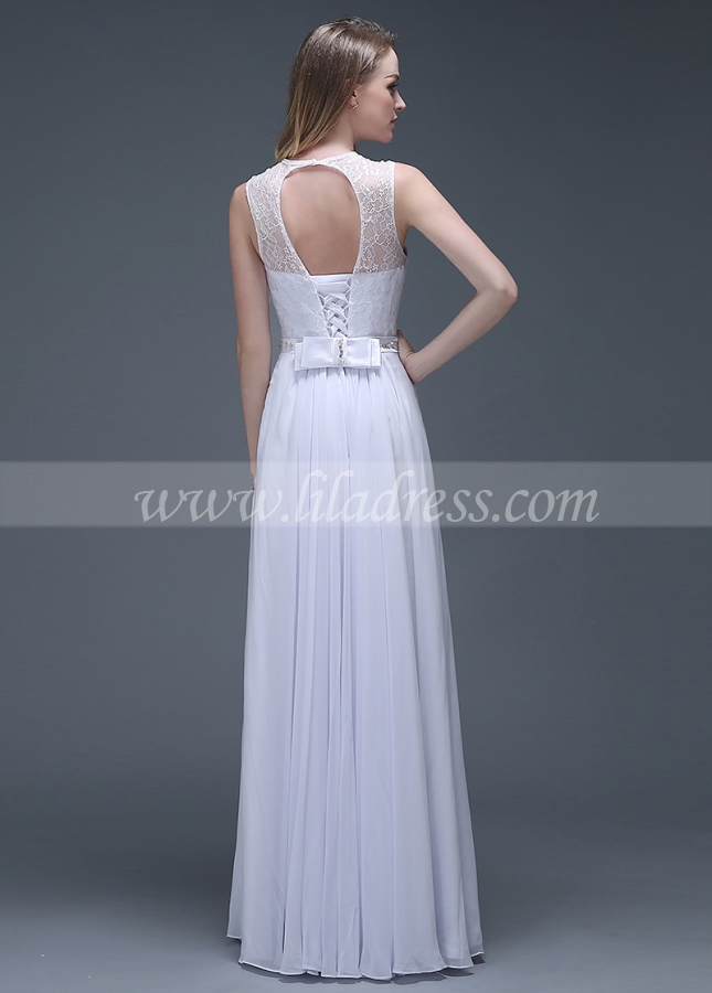 Elegant Chiffon Jewel Neckline A-line Wedding Dresses