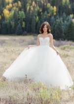 Sweetheart Lace Backless Princess Ball Gown Wedding Dresses