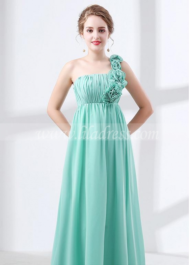 Lightsome Chiffon One-shoulder Neckline Empire Waistline A-line Prom / Bridesmaid Dress