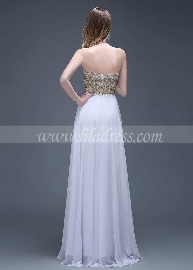 Glamorous Chiffon Strapless Neckline Full-length A-line Prom Dresses