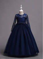 Fabulous Tulle & Lace Jewel Neckline A-line Flower Girl Dress With Belt