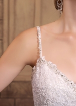 Gorgeous Organza Spaghetti Straps Neckline Lace Appliques Mermaid Wedding Dresses