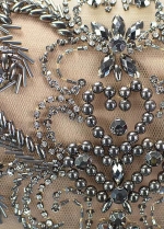 Romantic Tulle & Satin Bateau Neckline Mermaid Prom Dresses With Beadings