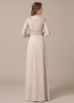 Elegant Chiffon Bateau Neckline Full-length A-line Mother of The Bride Dresses