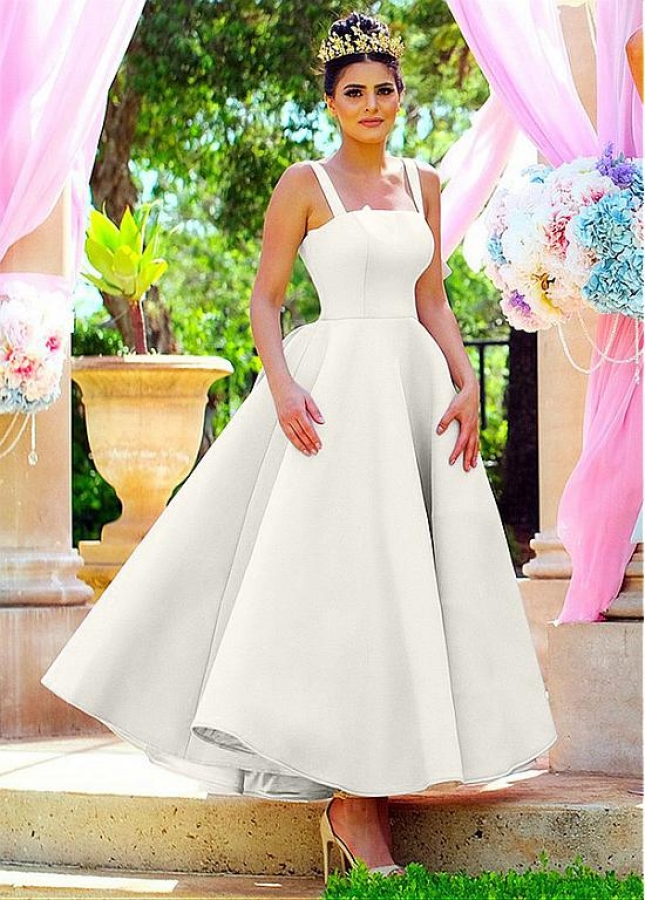 Popular Satin Ankle-length Ball Gown Bridesmaid / Prom Dresses With Bowknot