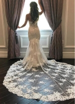 Junoesque Tulle Sweetheart Neckline Mermaid Wedding Dresses With Beaded Lace Appliques